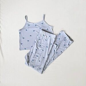 Tahari Blue Blueberry Fruit Tank Top & Legging 2-Piece Pajama Set, Girls’ 10/12
